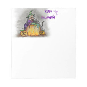 Hekje en kat, Happy Halloween! Notitieblok