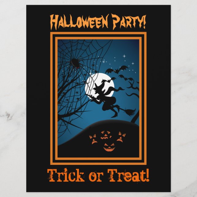 Hekje en spin op webhalloween aangepaste brochures (Voorkant)