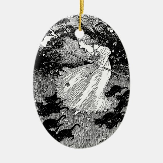 Hekje met katten keramisch ornament (Voorkant)