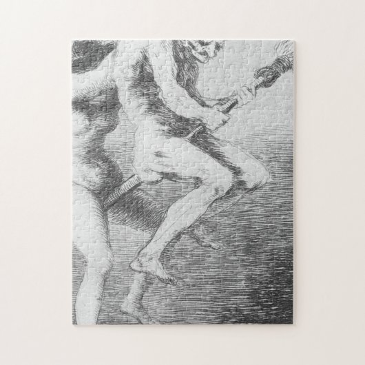 Hekken op een broomstok van Francisco Goya Legpuzzel (Verticaal)