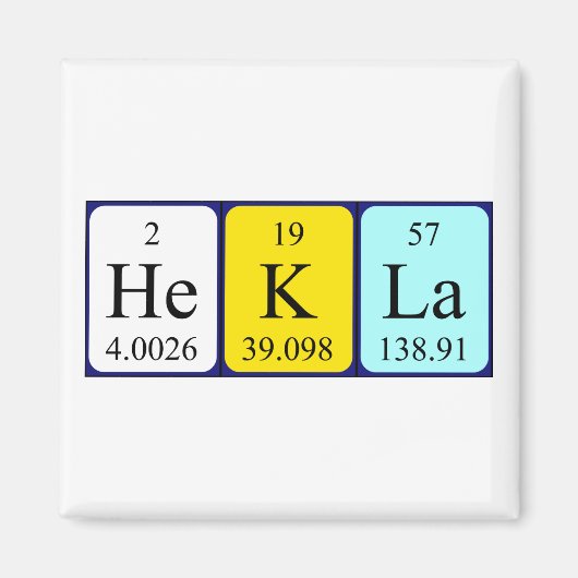 Hekla periodieke table name magnet (Voorkant)