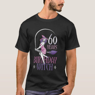 Heks 60ste Verjaardagsfeest Bezem Fantasie Toverst T-shirt