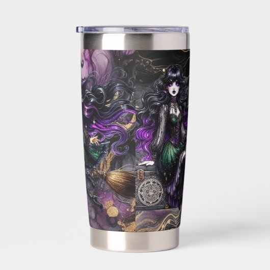 Heks, alsjeblieft! Gotische heidense heks Hallowee Geïsoleerde Drinkbeker (Rechts)