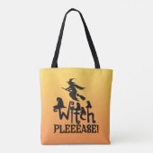 Heks alsjeblieft goud vet moderne heks Halloween Tote Bag (Achterkant)