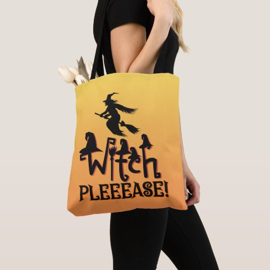Heks alsjeblieft goud vet moderne heks Halloween Tote Bag (Dichtbij)