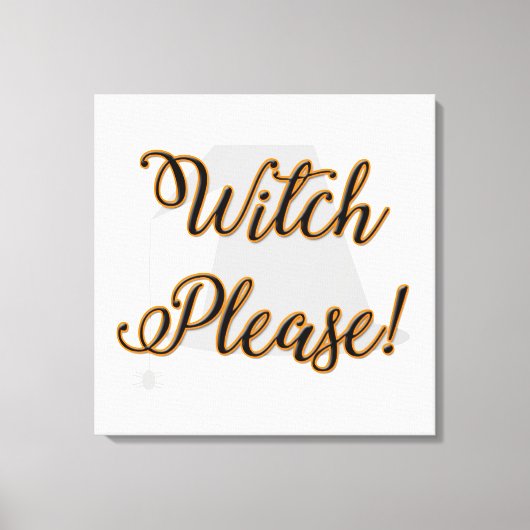 heks alsjeblieft grappig halloween met hoed canvas afdruk (Voorkant)