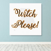 heks alsjeblieft grappig halloween met hoed canvas afdruk (Insitu (Houten vloer))