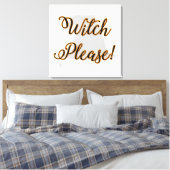 heks alsjeblieft grappig halloween met hoed canvas afdruk (Insitu (Slaapkamer))