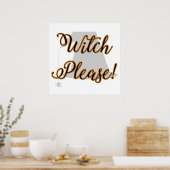 heks alsjeblieft grappig halloween met hoed poster (Keuken)
