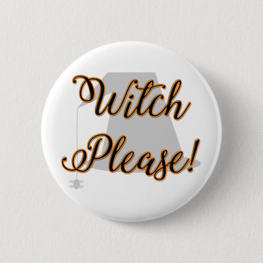heks alsjeblieft grappig halloween met hoed ronde button 5,7 cm (Voorkant)