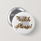 heks alsjeblieft grappig halloween met hoed ronde button 5,7 cm (Voorkant /achterkant)