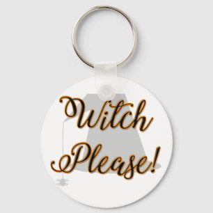 heks alsjeblieft grappig halloween met hoed sleutelhanger