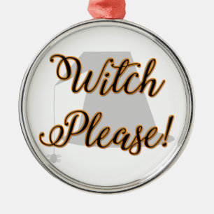 heks alsjeblieft grappig halloween met pet metalen ornament