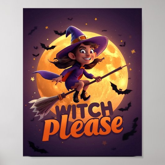 Heks Alsjeblieft – Grappige Halloween Poster (Voorkant)