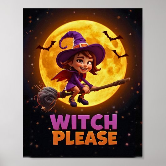 Heks Alsjeblieft – Grappige Halloween Poster (Voorkant)