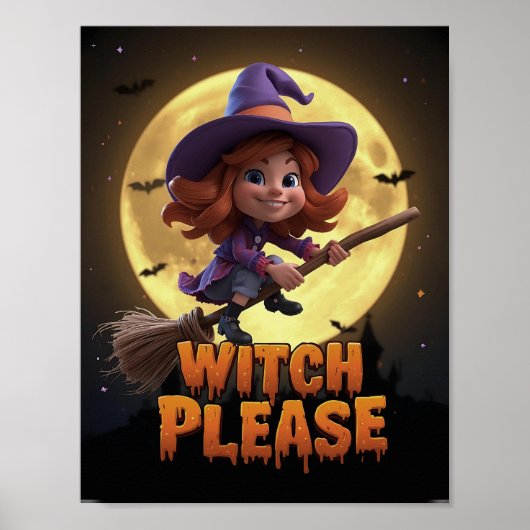 Heks Alsjeblieft – Grappige Halloween Poster (Voorkant)