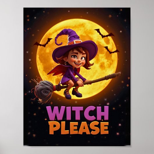 Heks Alsjeblieft – Grappige Halloween Poster (Voorkant)