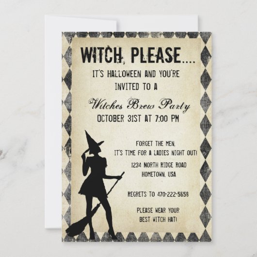 Heks alsjeblieft.. Halloween feestuitnodiging Kaart (Voorkant)
