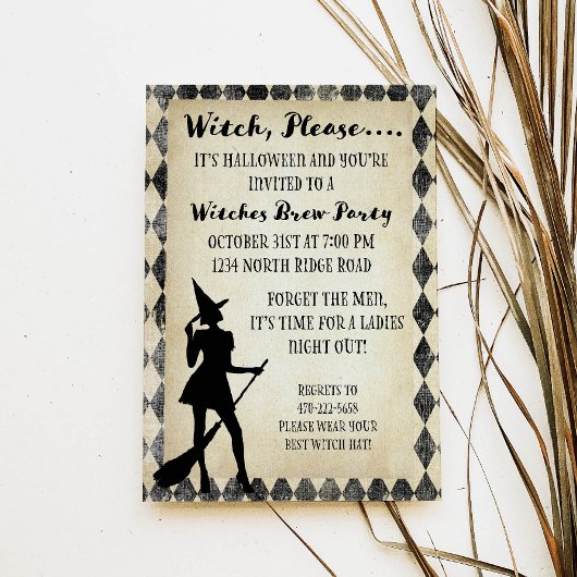 Heks alsjeblieft.. Halloween feestuitnodiging Kaart