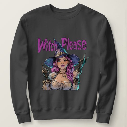 Heks Alsjeblieft Halloween Grafische T-Shirt – Gra (Design voorkant)
