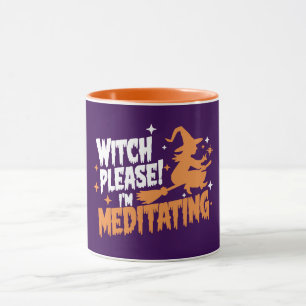 Heks Alsjeblieft, ik ben Halloween aan het mediter Mok