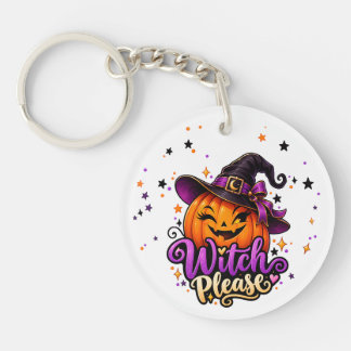 Heks Alsjeblieft Mooie Halloween Pompoen Acrylen S Sleutelhanger