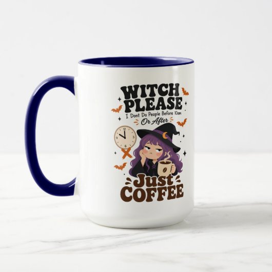 Heks Alsjeblieft Navy Grote Mok Halloween Cadeau (Links)