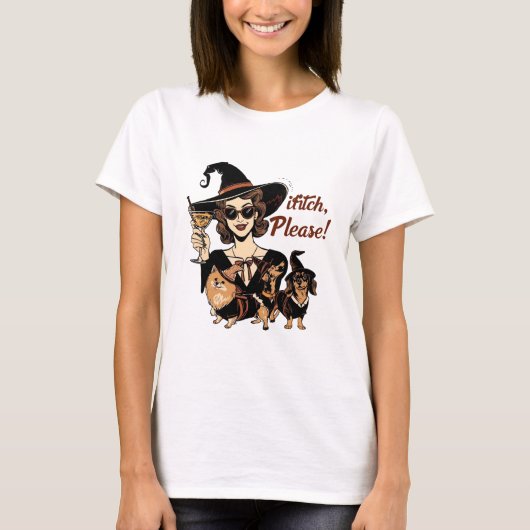 Heks, alsjeblieft! Party Pups Halloween T-shirt (Voorkant)