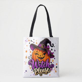 Heks alsjeblieft Pompoen Halloween Boodschappentas Tote Bag