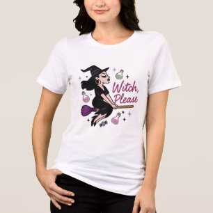 Heks alsjeblieft Sassy Halloween Grappige Heks Tri-Blend Shirt