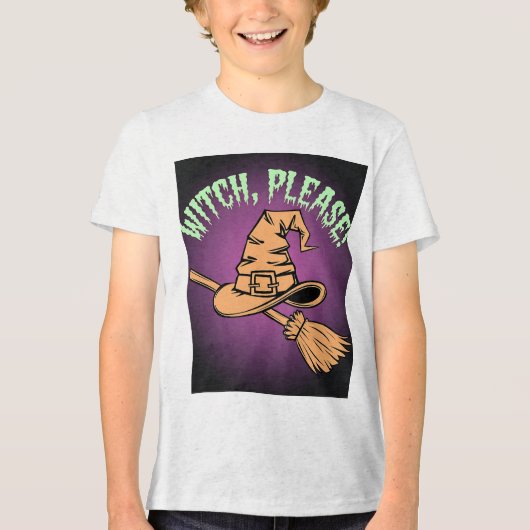 Heks, alsjeblieft! Schattige & Sassy Halloween Kin Tri-Blend Shirt (Voorkant)