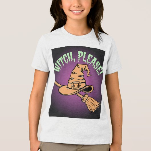 Heks, alsjeblieft! Schattige & Sassy Halloween Kin Tri-Blend Shirt (Voorkant)