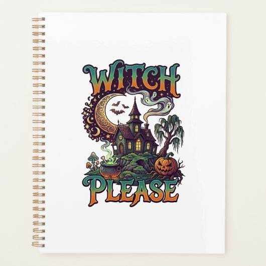 Heks Alsjeblieft Spookhuis Wasse Maangroene Ketel  Planner (Voorkant)