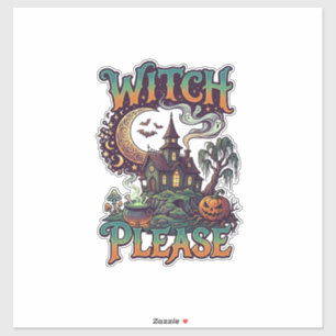 Heks Alsjeblieft Spookhuis Wasse Maangroene Ketel Sticker