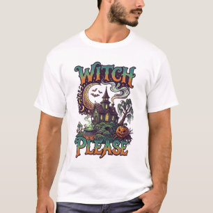 Heks Alsjeblieft Spookhuis Wassende Maan Ketel T-shirt