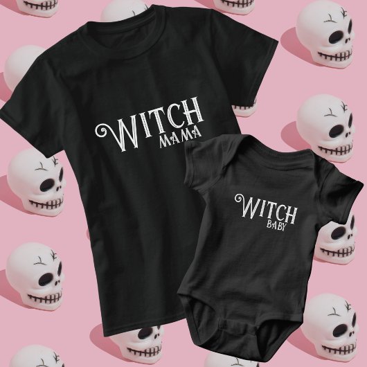 Heks baby Zwart Halloween Mama en Me Matching Romper