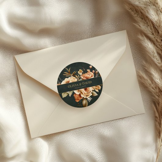 Heks Bos Groen Bloem Bruiloft Ronde Sticker