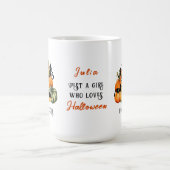 Heks Cat Jack O Lantaarn Pompoen Patch Halloween Koffiemok (Center)