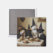 Heks Cat Tea Party Magneet (Voorkant / Achterkant)