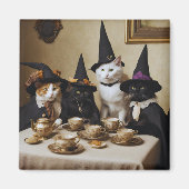 Heks Cat Tea Party Magneet (Voorkant)