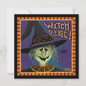 Heks citeren graag grappige Halloween Feestdagenkaart (Voorkant)