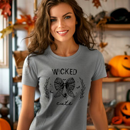 Heks Coquette Black Bow Halloween aangepaste tekst Tri-Blend Shirt