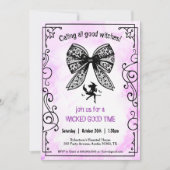 Heks Coquette Bow Halloween Meisjes Nachtfeest Kaart (Voorkant)