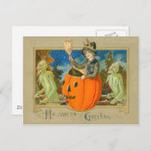 Heks Demon Jack O Lantaarn Duivel Briefkaart (Voorkant / Achterkant)