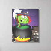 Heks die een ketel roert . canvas afdruk (Voorkant)