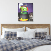 Heks die een ketel roert . canvas afdruk (Insitu (Slaapkamer))