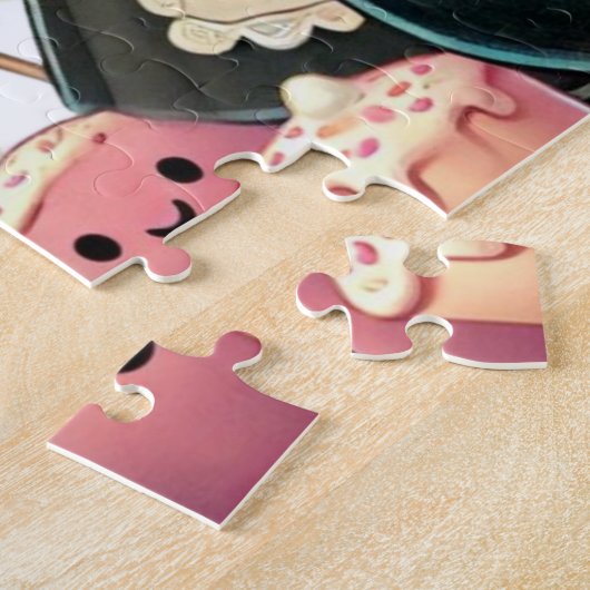 Heks die een pot Snoep roert Legpuzzel (Zijkant)