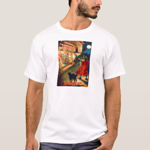 Heks die kinderen bekijkt Uil Zwart kat T-shirt
