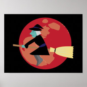 Heks die 's nachts vliegt poster