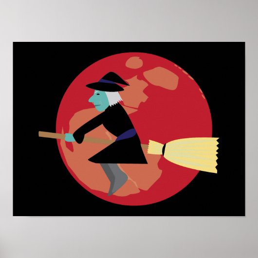 Heks die 's nachts vliegt poster (Voorkant)